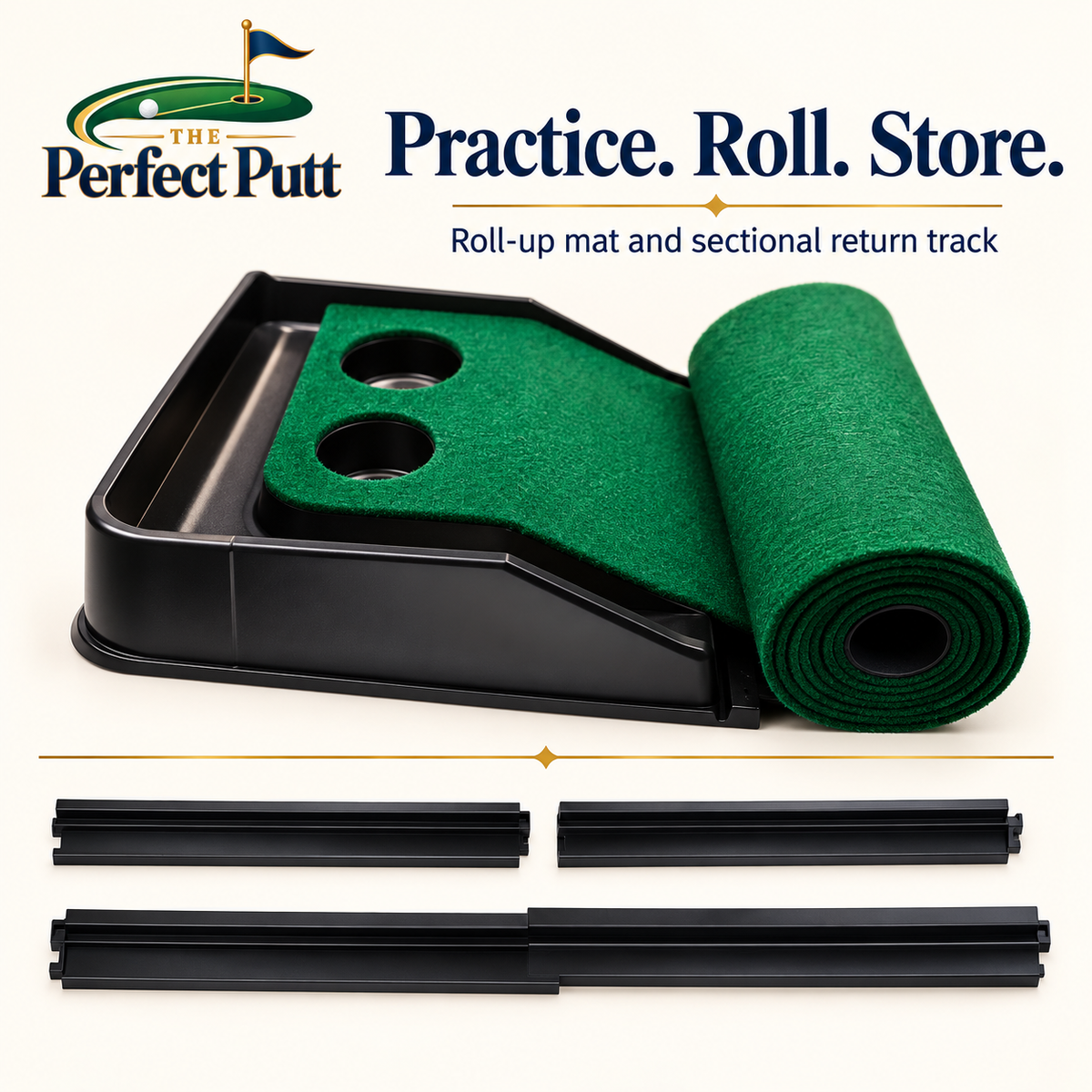 The Perfect Putt — 2-Hole Putting Mat with Ball Return
