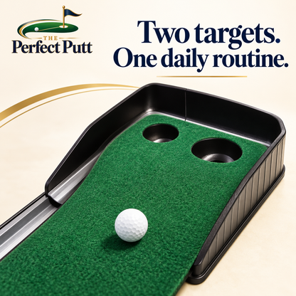 The Perfect Putt — 2-Hole Putting Mat with Ball Return