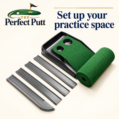 The Perfect Putt — 2-Hole Putting Mat with Ball Return