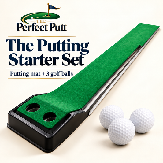 The Perfect Putt — Putting Starter Set | Mat + 3 Golf Balls